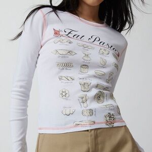 Urban Outfitters - Eat Pasta Long Sleeve Tee - Size XS